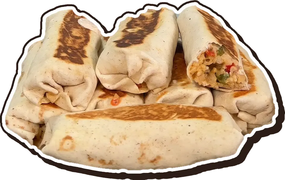 Burritos de pollo cajún
